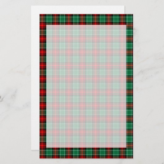 Rood Groen Vakantie Plaid Stationery Briefpapier (Voorkant / Achterkant)