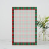Rood Groen Vakantie Plaid Stationery Briefpapier (Staand voorkant)