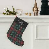 Rood & Groen Vakantie Tartan Gepersonaliseerd Kleine Kerstsok