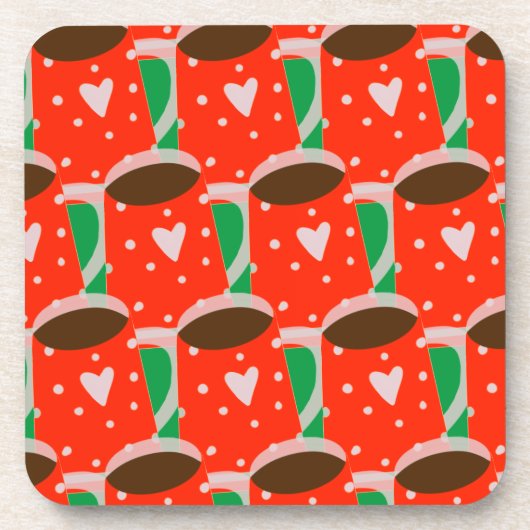 Rood & Groen Vakantiegeschenk Hard plastiek onderz Bier Onderzetter (Voorkant)