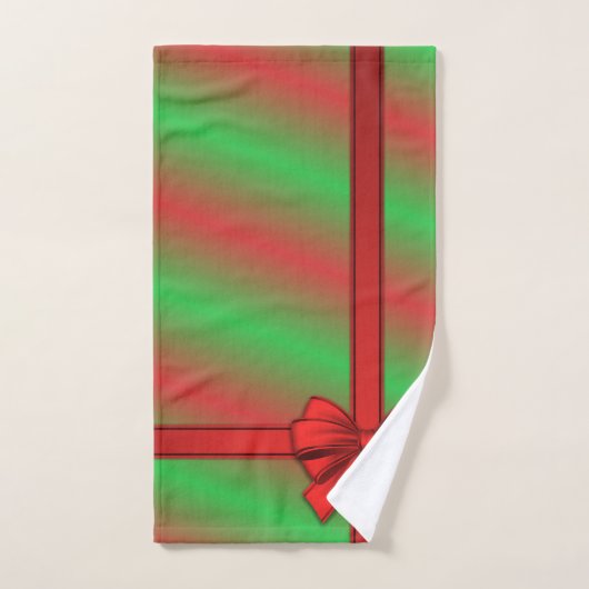 Rood Groen Verpakt Cadeau Vakantie Badkamer Handdo Bad Handdoek (Handdoek)