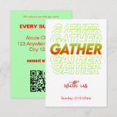 Rood Groen Verzamel met Ons Kerk Uitnodiging (Voorkant / Achterkant)