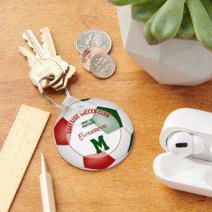 Rood Groen Voetbalclub Team Kleuren Sportgeschenke Sleutelhanger