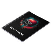 Rood Groen Voetbalhelm School Notitieboek (Linkerzijde)