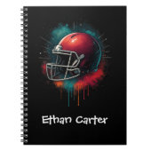 Rood Groen Voetbalhelm School Notitieboek (Voorkant)