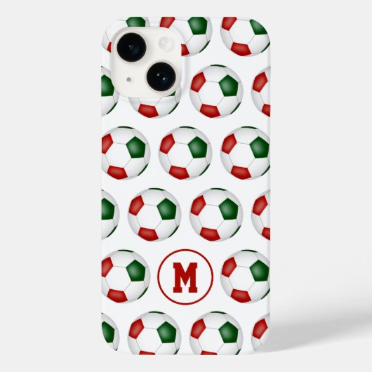 Rood groen voetballen patroon monogram Case-Mate iPhone case (Achterkant)