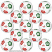 rood groen voetbalteam 13 individueel gepersonalis sticker (Voorkant)