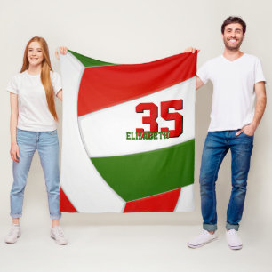 Rood Groen Volleybal Team Kleuren Sportkamer Fleece Deken
