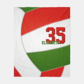 Rood Groen Volleybal Team Kleuren Sportkamer Fleece Deken (Voorkant)