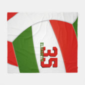 Rood Groen Volleybal Team Kleuren Sportkamer Fleece Deken (Voorkant (Horizontaal))