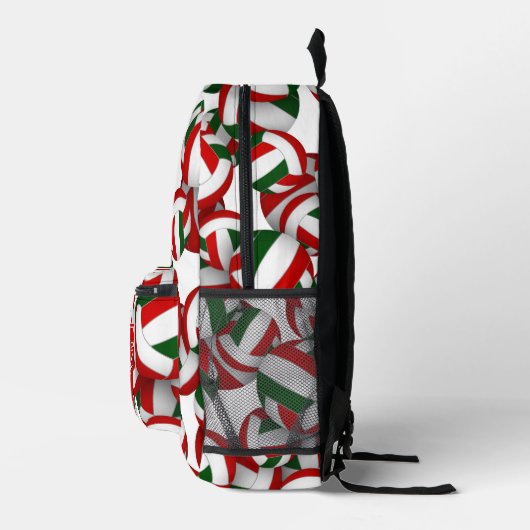 rood groen volleybal team kleuren w speler naam bedrukte rugzak (Rechts)