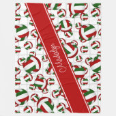 rood - groen volleybalpatroon met netto - accent fleece deken (Voorkant)