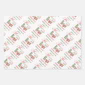 Rood, groen, vrolijk en helder gepersonaliseerd ke inpakpapier vel (Voorkant)