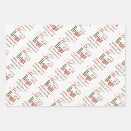 Rood, groen, vrolijk en helder gepersonaliseerd ke inpakpapier vel