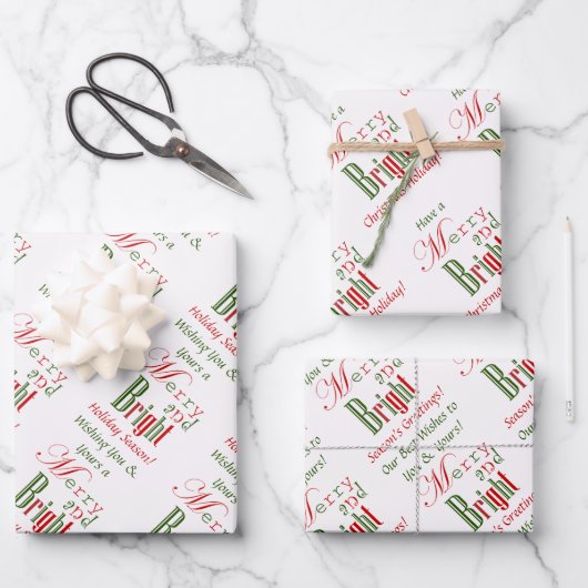 Rood, groen, vrolijk en helder gepersonaliseerd ke inpakpapier vel (Voorkant)