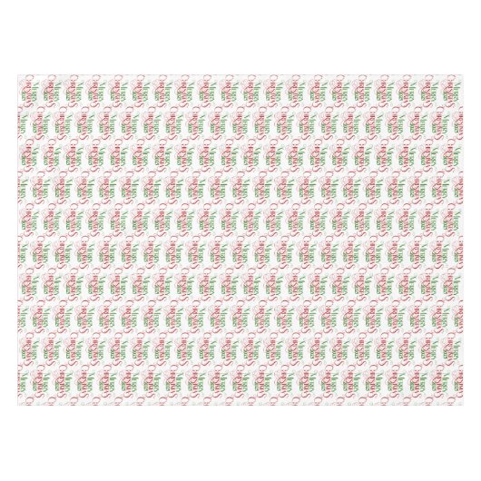 Rood & Groen Vrolijk Kerstfeest Retro Typografie Tafelkleed (Voorkant (Horizontaal))