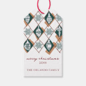 Rood Groen Vrolijk Kerstfeest Typografie Holiday Cadeaulabel (Voorkant)
