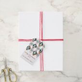 Rood Groen Vrolijk Kerstfeest Typografie Holiday Cadeaulabel (Met Touw)