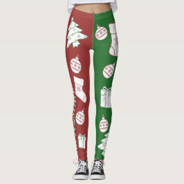 Rood & Groen Vrolijk Kerstfeest Vrouwen Leggings