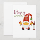 Rood Groen Vrolijk Quarantaine Kerstmis Gnome Feestdagenkaart (Voorkant / Achterkant)