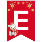 Rood Groen waterverf Beer Vrolijk Kerstfeest Vlaggetjes (Tweede vlag)
