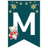 Rood Groen waterverf Beer Vrolijk Kerstfeest Vlaggetjes (Eerste vlag)