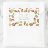 Rood & Groen Waterverf bladeren patroon 2 labels (Tas)