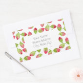 Rood & Groen Waterverf bladeren patroon 2 labels (Envelop)