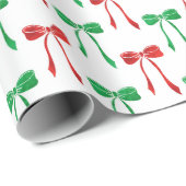 Rood & Groen Waterverf Boog Patroon Cadeaupapier (Rol Hoek)