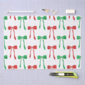 Rood & Groen Waterverf Boog Patroon Tissuepapier (Craft)