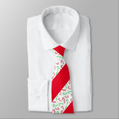 Rood & Groen Waterverf Candy Cane Striped Pattern Stropdas (Gebonden)
