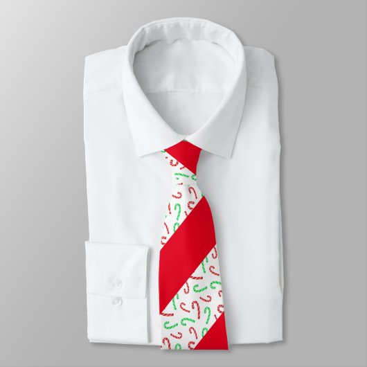 Rood & Groen Waterverf Candy Cane Striped Pattern Stropdas (Gebonden)