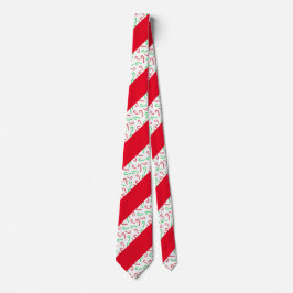 Rood & Groen Waterverf Candy Cane Striped Pattern Stropdas