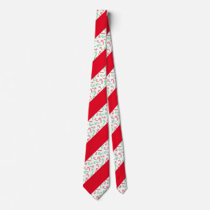 Rood & Groen Waterverf Candy Cane Striped Pattern Stropdas