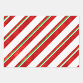 Rood Groen Waterverf Candy Cane Stripes Inpakpapier Vel (Voorkant 2)
