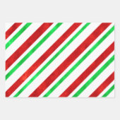 Rood Groen Waterverf Candy Cane Stripes Inpakpapier Vel (Voorkant)