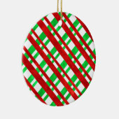 Rood groen Waterverf Diagonaal Speld Sierkussen Keramisch Ornament (Rechts)