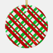 Rood groen Waterverf Diagonaal Speld Sierkussen Keramisch Ornament (Voorkant)