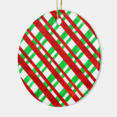 Rood groen Waterverf Diagonaal Speld Sierkussen Keramisch Ornament (Links)