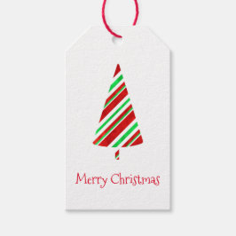 Rood Groen Waterverf Gestreepte Boom Cadeau Labels Cadeaulabel