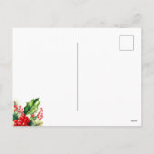 Rood & Groen Waterverf Holly Christmas Briefkaart (Achterkant)