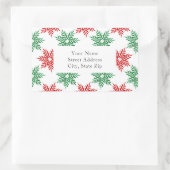 Rood & Groen Waterverf Sneeuwvlok Patroon Labels (Tas)