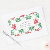 Rood & Groen Waterverf Sneeuwvlok Patroon Labels (Envelop)