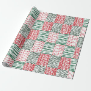 Rood Groen Waterverf Strepen Patroon Eén Foto Cadeaupapier