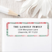 Rood Groen Waterverf Strepen Patroon Eén Foto Etiket (Insitu)