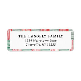 Rood Groen Waterverf Strepen Patroon Eén Foto Etiket