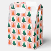 Rood Groen waterverf Vrolijk kerstboompatroon Bedankdoosjes (Geopend)