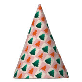 Rood Groen waterverf Vrolijk kerstboompatroon Feesthoedjes (Rechts)