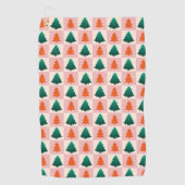 Rood Groen waterverf Vrolijk kerstboompatroon Golfhanddoek (Voorkant)