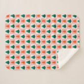 Rood Groen waterverf Vrolijk kerstboompatroon Sherpa Deken (Voorkant (horizontaal))